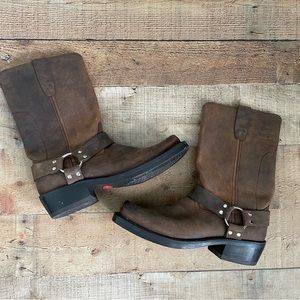 Durango Distressed Brown Harness Square Toe Boots Men's Size 10